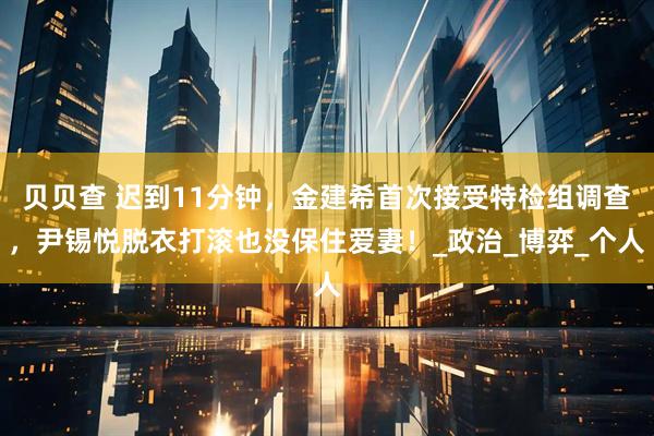 贝贝查 迟到11分钟，金建希首次接受特检组调查，尹锡悦脱衣打滚也没保住爱妻！_政治_博弈_个人