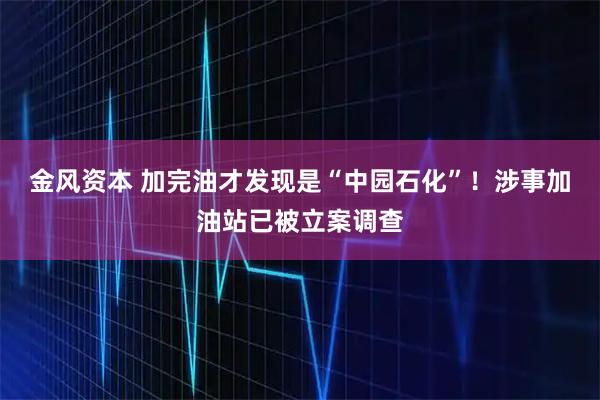金风资本 加完油才发现是“中园石化”！涉事加油站已被立案调查